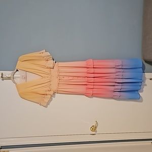 Rainbow Ombre Maxi Dress by Flying Tomato